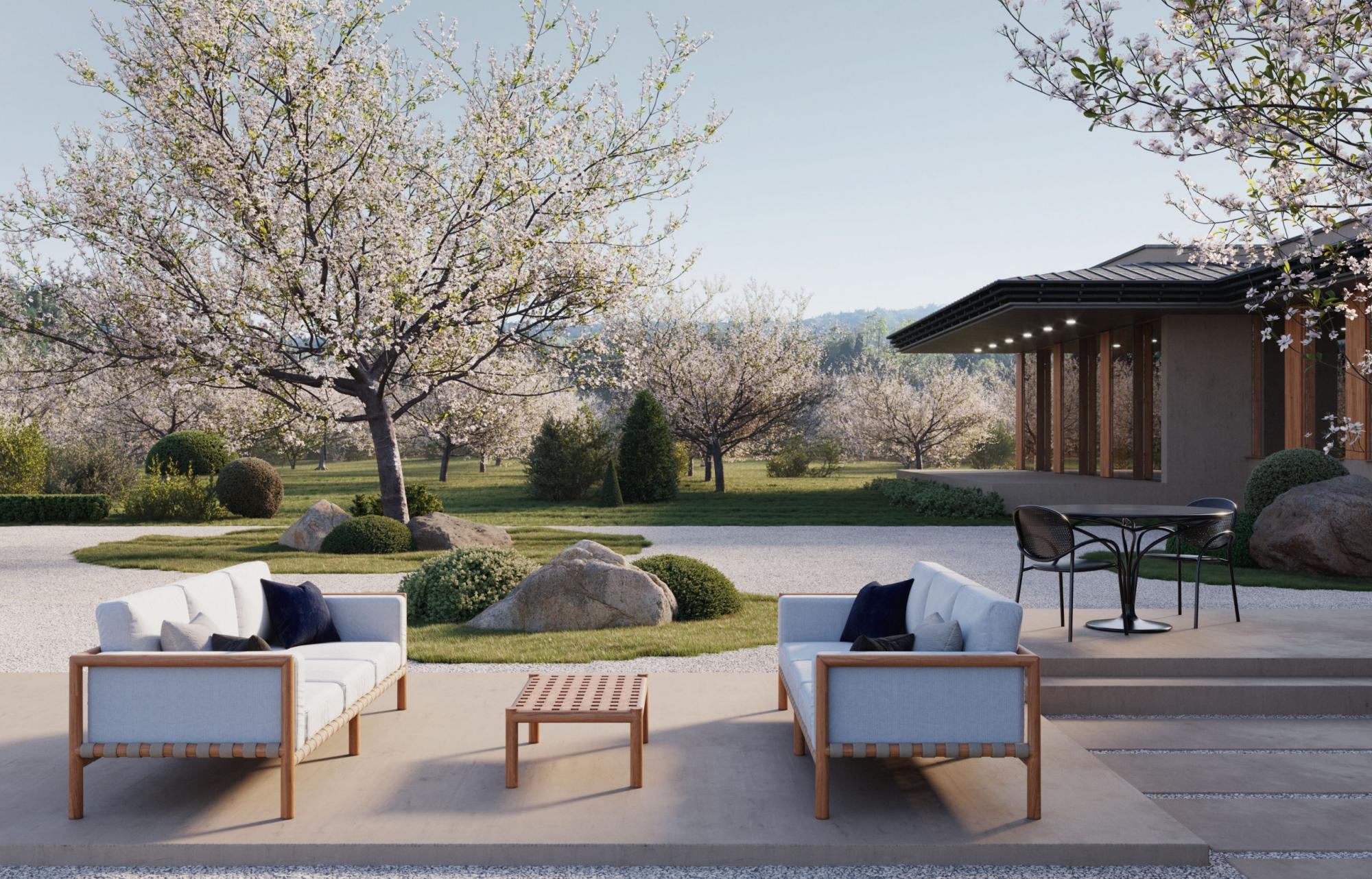 Salon de jardin dans un style japonais